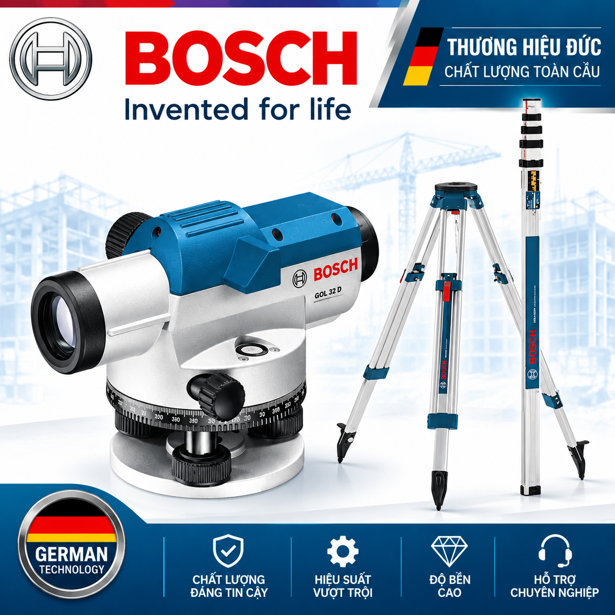 Bộ Máy Thủy Bình Bosch GOL 26 D SET
