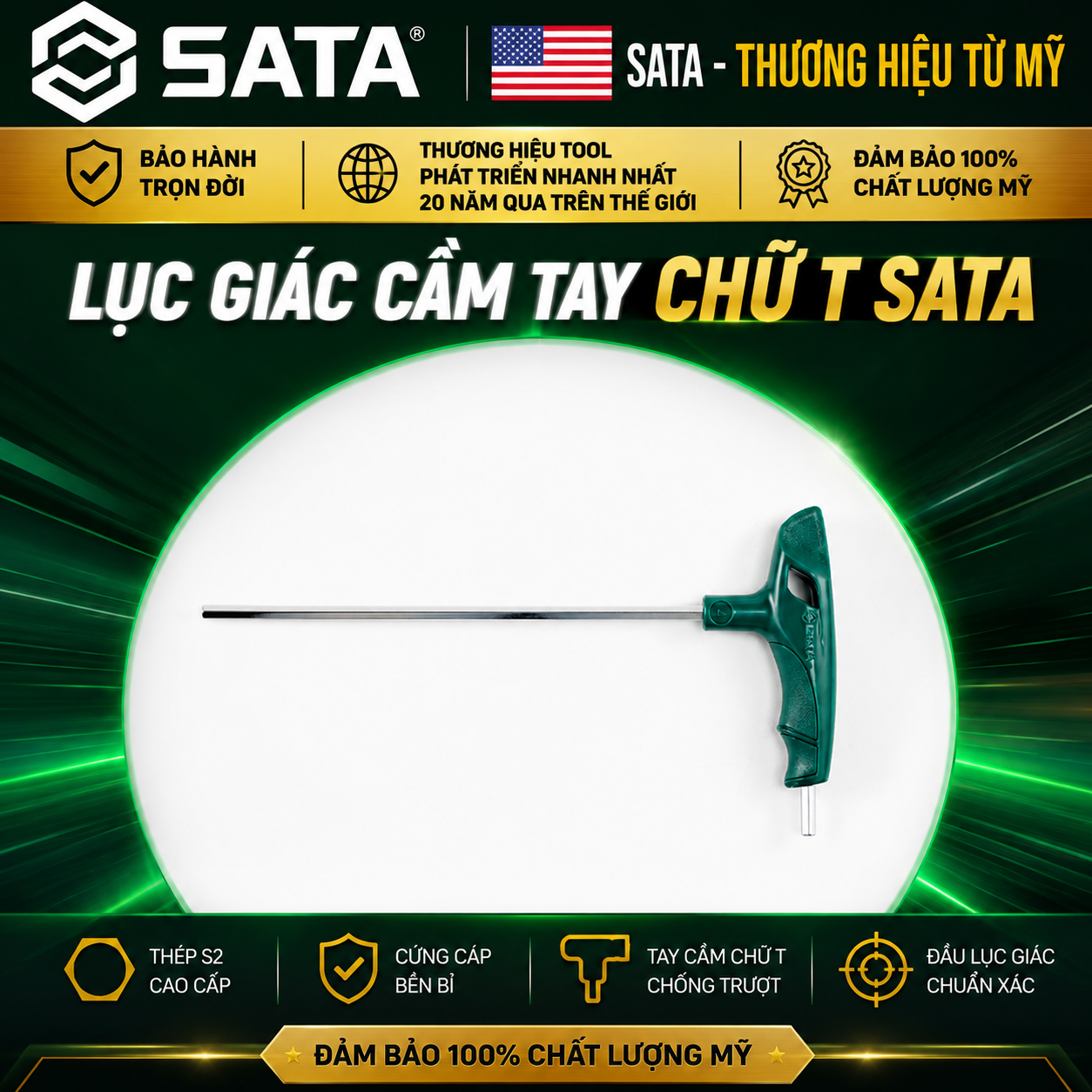 Lục Giác Cầm Tay Chữ T SATA 83305–83316 Tại Hải Phòng