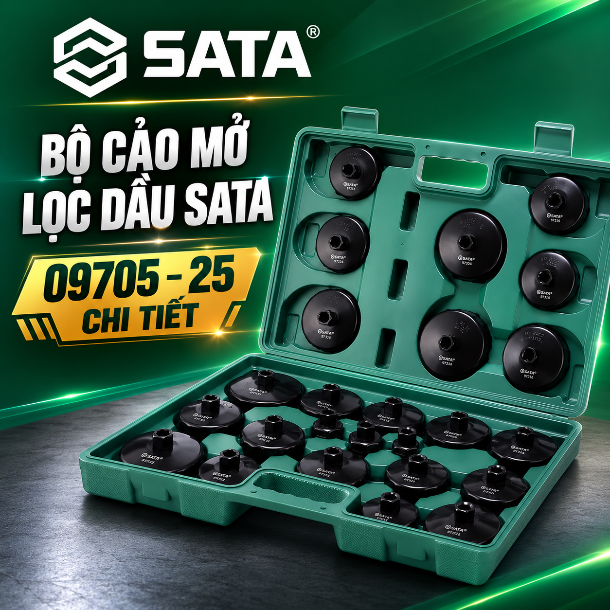 BỘ CẢO MỞ LỌC DẦU SATA 09705 – 25 CHI TIẾT Chính Hãng Hải Phòng