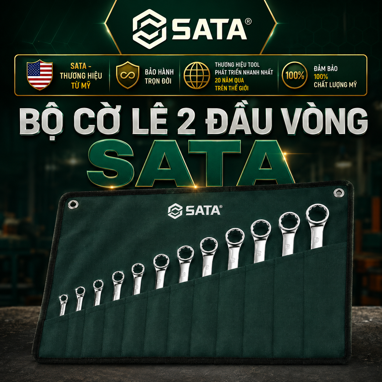 BỘ CỜ LÊ 2 ĐẦU VÒNG SATA CHÍNH HÃNG TẠI HẢI PHÒNG