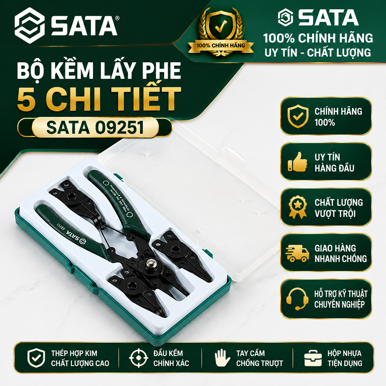 Bộ Kềm Lấy Phe 5 Chi Tiết SATA 09251 Chính Hãng Hải Phòng
