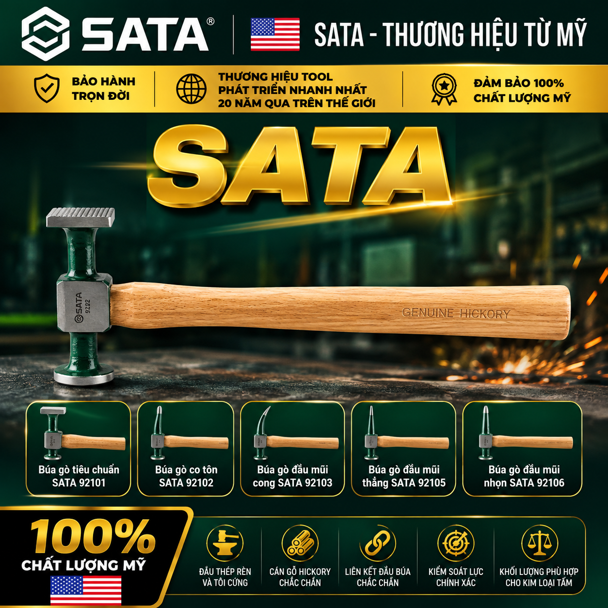 Búa Gò SATA – Búa Gò Kim Loại, Sửa Chữa Thân Vỏ Ô Tô