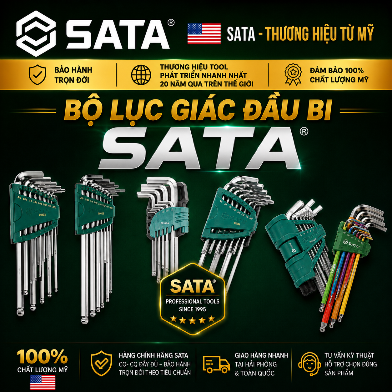 Bộ Lục Giác Đầu Bi SATA Chính Hãng Tại Hải Phòng