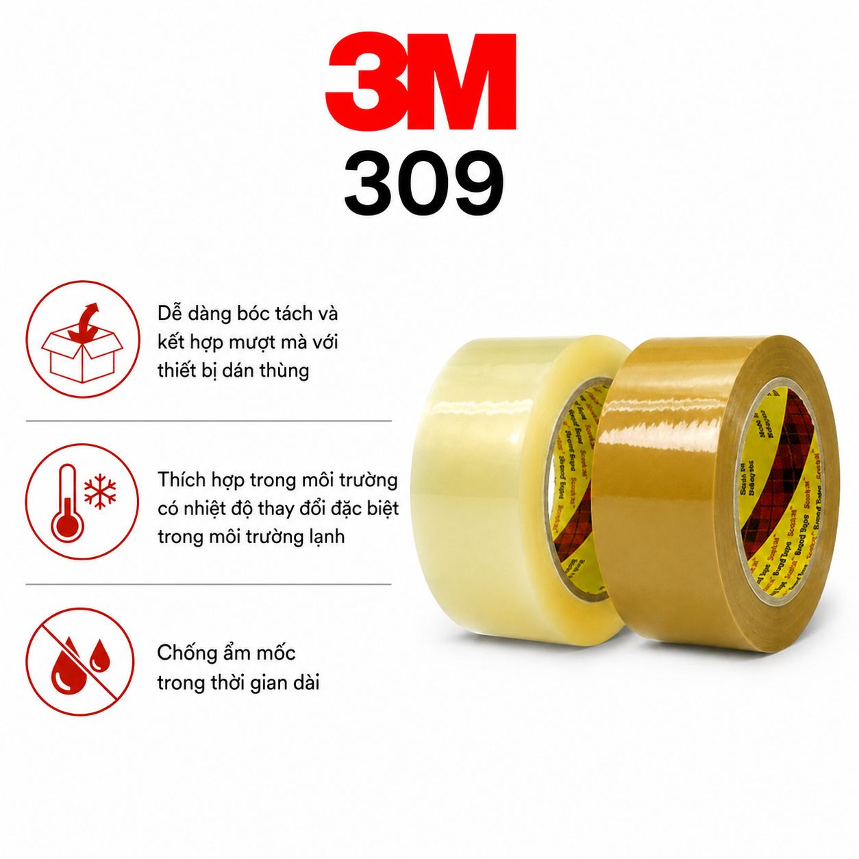 Băng Keo Dán Thùng 3M 309 Chính Hãng Hải Phòng