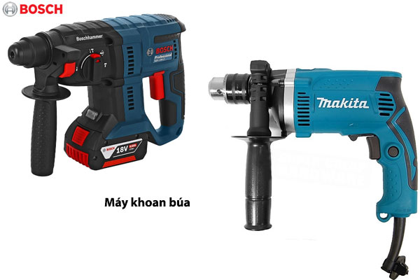 cách để phân biệt máy khoan động lực và máy khoan búa